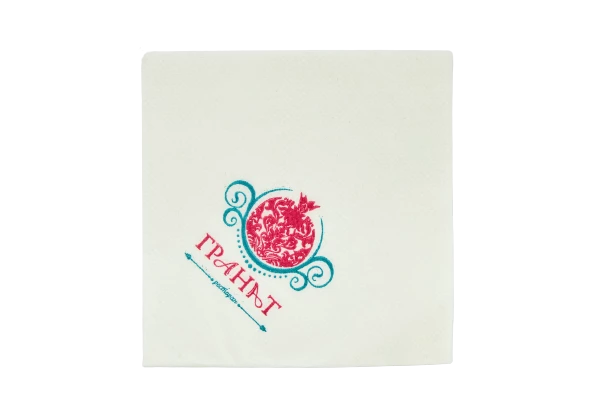 Салфетки бумажные с логотипом 2-слойные 2 цвета, 1/4 сложение