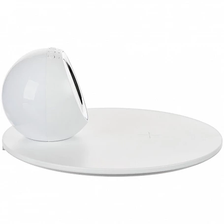 Станция беспроводной зарядки с часами и подсветкой GlobeBee, белая