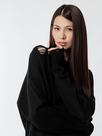 Джемпер оверсайз унисекс Grunge, черный