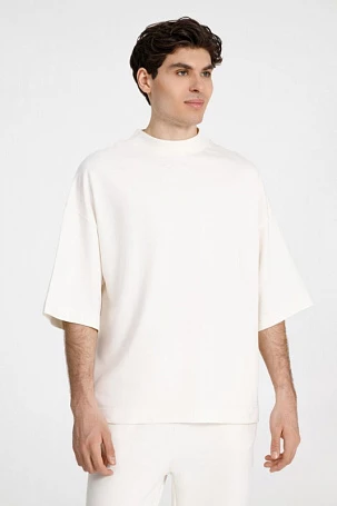 Футболка оверсайз унисекс T9, молочно-белая
