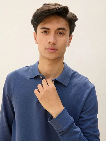 Рубашка поло унисекс с длинным рукавом Pacific LSL, ярко-синяя (royal)