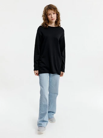 Лонгслив унисекс Siluetti Fuori, черный