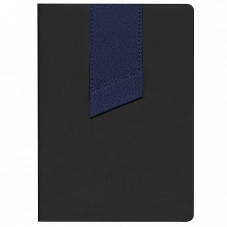 Ежедневник Bookmark, недатированный, черный с синим