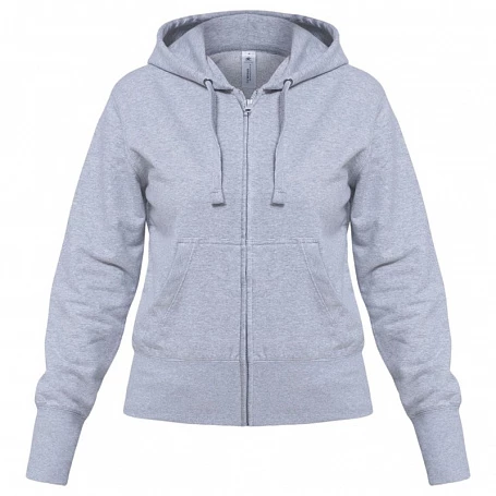 Толстовка женская Hooded Full Zip серый меланж