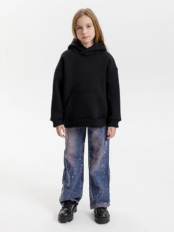 Худи детское оверсайз Junipero, черное