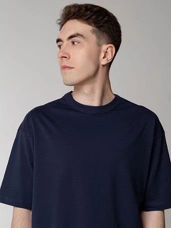 Футболка оверсайз мужская Boxy Men, синяя (джинс)