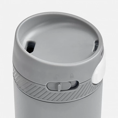 Термостакан X1 с цветной кнопкой, серый с белым