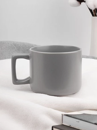 Чашка Jumbo в коробке матовая, светло-серая