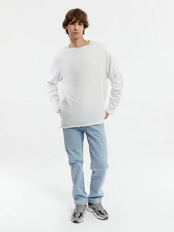 Лонгслив унисекс Siluetti Fuori, молочно-белый