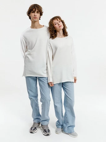 Лонгслив унисекс Siluetti Fuori, молочно-белый