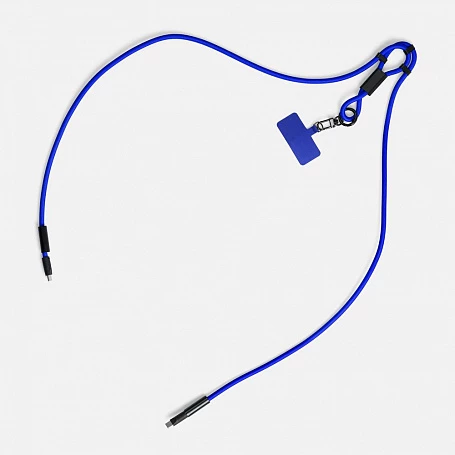 Кабель-ланьярд energyFlex Power Delivery 60 Вт, темно-синий