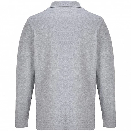 Рубашка поло унисекс с длинным рукавом Pacific LSL, серый меланж