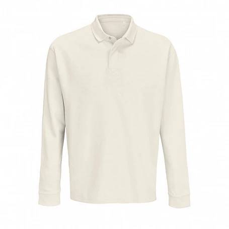 Рубашка поло оверсайз с длинным рукавом Heritage, молочная