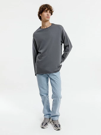 Лонгслив унисекс Siluetti Fuori, серый