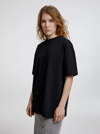 Футболка оверсайз унисекс Sideline, черная