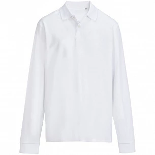 Рубашка поло унисекс с длинным рукавом Pacific LSL, белая