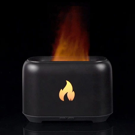 Увлажнитель-ароматизатор Fire Flick с имитацией пламени, черный