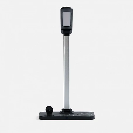 Настольная лампа с беспроводной зарядкой Power Light, черная