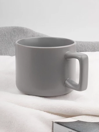 Чашка Jumbo в коробке матовая, светло-серая