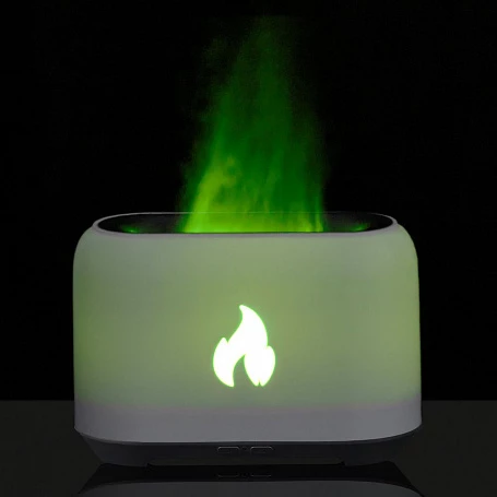 Увлажнитель-ароматизатор Fire Flick с имитацией пламени, белый