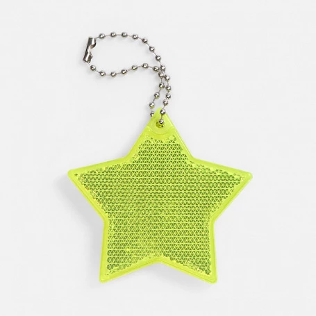 Пешеходный светоотражатель с цепочкой «Звезда», желтый неон