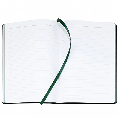 Ежедневник Bookmark, недатированный, черный с зеленым