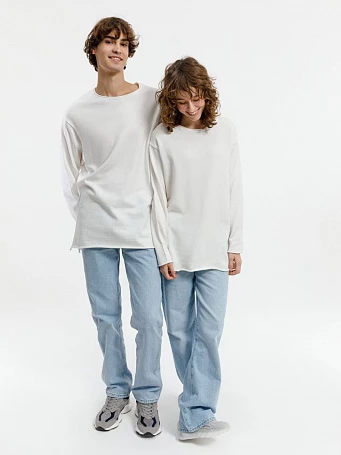 Лонгслив унисекс Siluetti Fuori, молочно-белый