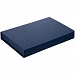 Коробка Silk с ложементом под ежедневник 13x21 см, флешку и ручку, ver. 2, темно-синяя