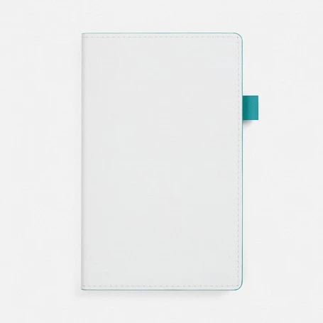 Ежедневник White Shall, недатированный, бело-бирюзовый