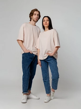 Футболка унисекс оверсайз Street Vibes, бежевая