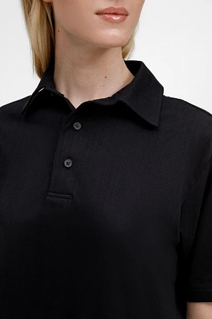 Рубашка поло унисекс Senti, черная