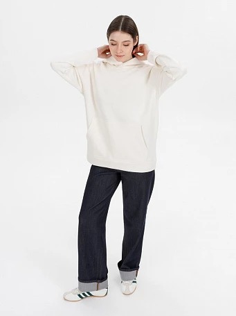 Худи оверсайз унисекс Snuggie, молочно-белое