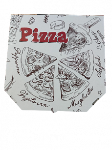 Коробка для пиццы "ракушка" из белого микрогофрокартона