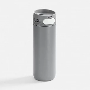 Термостакан X1 с цветной кнопкой, серый с белым