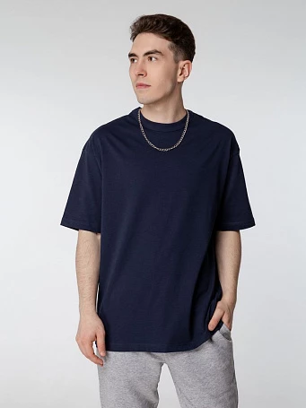 Футболка оверсайз мужская Boxy Men, синяя (джинс)