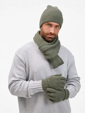 Шапка Catch Match без помпона, зеленая (полынь)