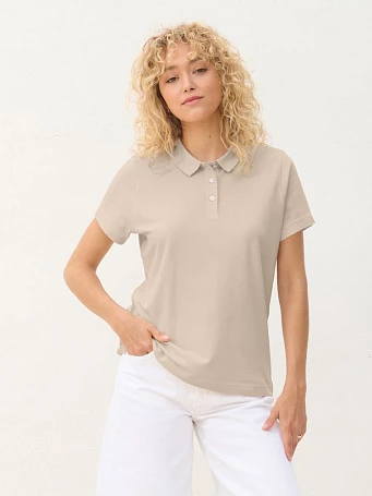 Рубашка поло женская Pulse Women, серо-бежевая