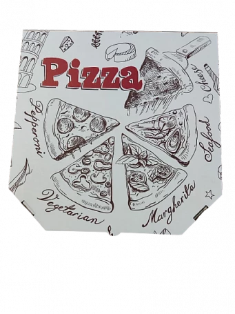 Коробка для пиццы "ракушка" из белого микрогофрокартона
