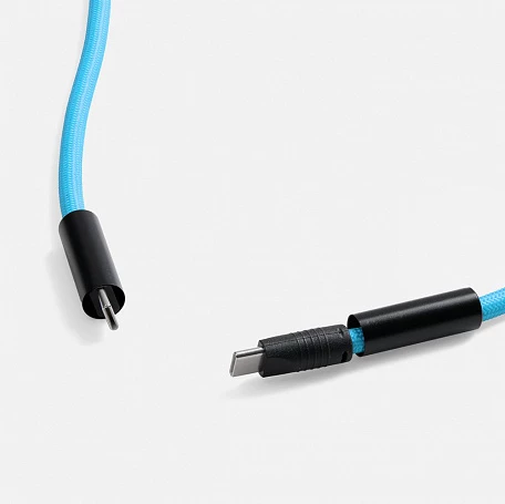 Кабель-ланьярд energyFlex Power Delivery 60 Вт, голубой