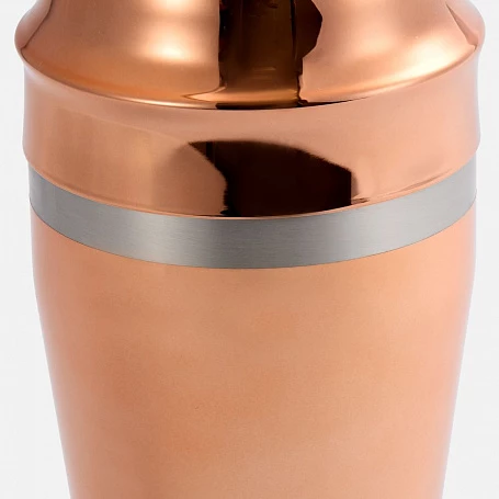 Набор для приготовления коктейлей Pourpour, медный с серебристой линией