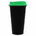 Стакан с крышкой Color Cap Black, черный с зеленым