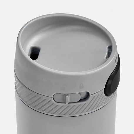 Термостакан X1 с цветной кнопкой, серый с черным