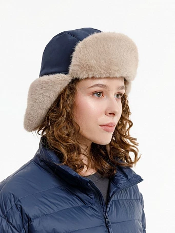 Шапка-ушанка Wasa, темно-синяя