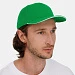 Бейсболка Classic 2.0, ярко-зеленая с белым кантом