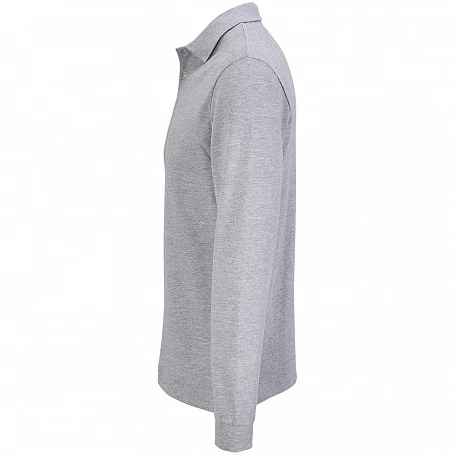 Рубашка поло унисекс с длинным рукавом Pacific LSL, серый меланж