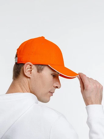 Бейсболка Spiker, оранжевая с белым