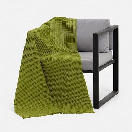 Плед вафельный Elenglect, зеленый