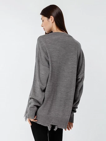 Джемпер оверсайз унисекс Grunge, серый