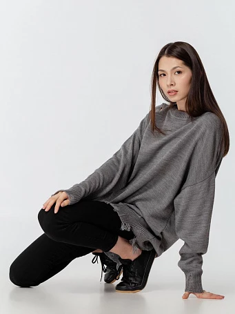 Джемпер оверсайз унисекс Grunge, серый