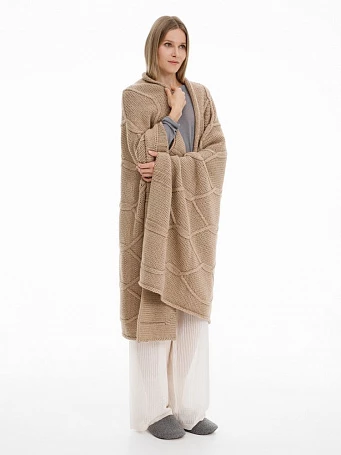 Плед Curve Verve, бежевый меланж